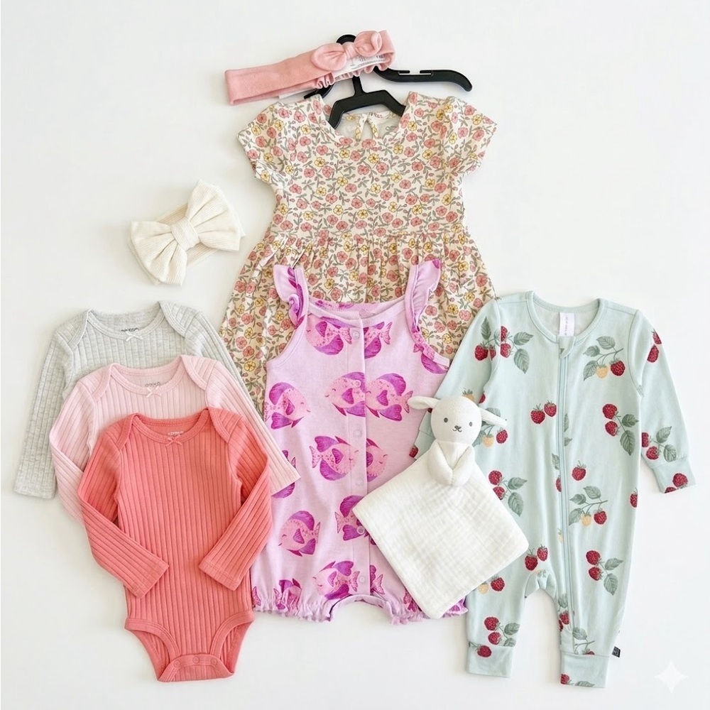 Adorable 9 - Piece Girl Bundle 6-9 Months
